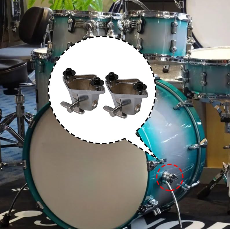 Lovermusic 2 Pieces Silver Floor Tom Leg Bracket Mount Replacement for Tom Drum Set - Image 5